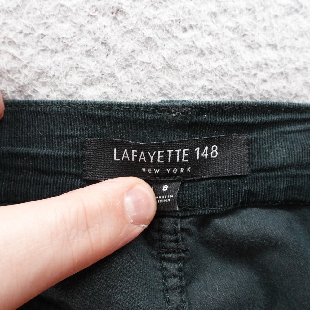 Lafayette 148 Corduroy Flare Pants Size 8 Green Women Soft Mid Rise Stretch - Picture 11 of 13